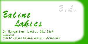 balint lakics business card